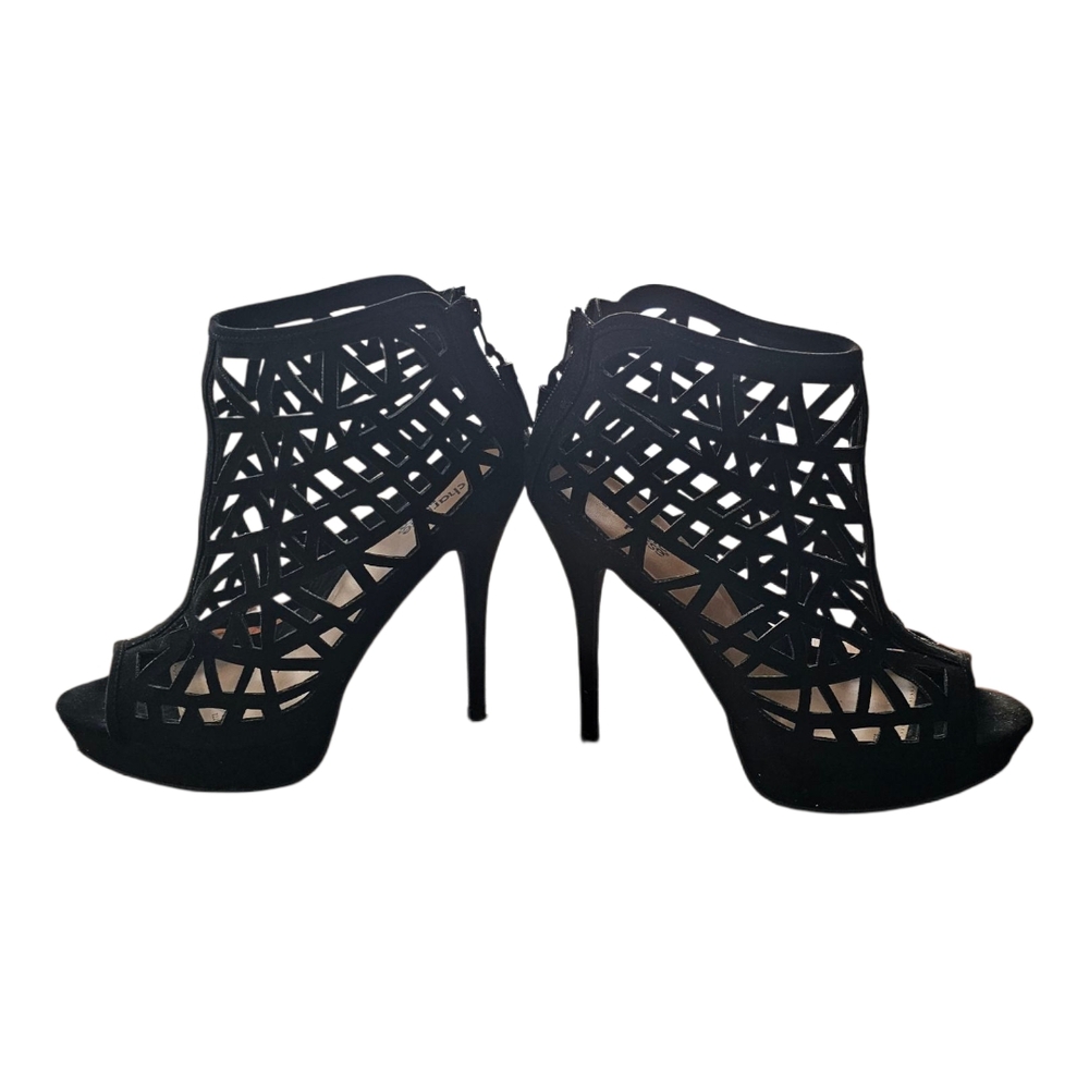 Charlotte Russe Black Geometric Heels